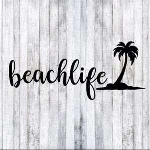 Beach Life - Palm Tree Car Window Decal
